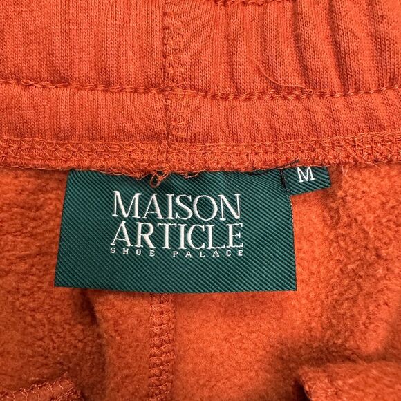 Maison Article Shoe Palace Jogger Sweatpants Men Medium Rust Orange Fleece 32x26 - Picture 12 of 16